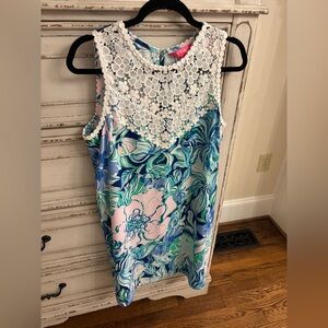 Lilly Pulitzer Blue and Green Floral Dress